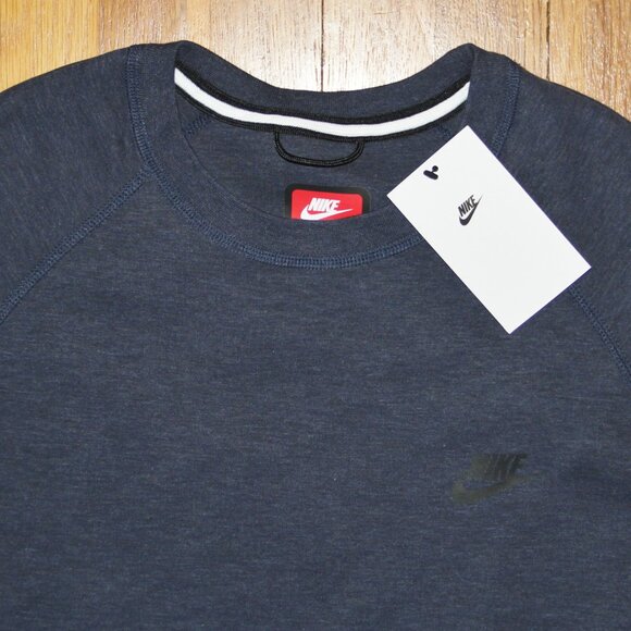Nike Sportswear Tech Fleece Crew Neck Sweatshirt Mens L Obsidian - Picture 2 of 5